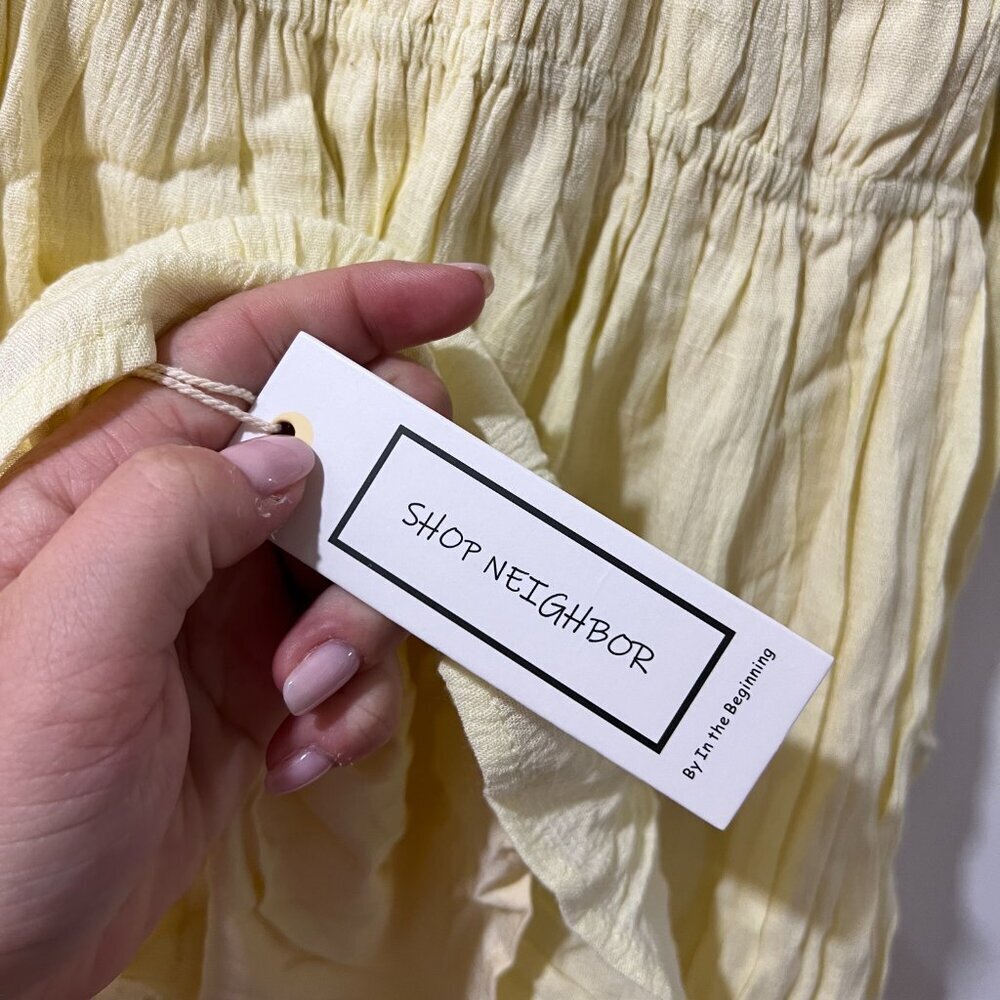 🏷 *NWT* 🌻 VICI Aster Halter Smocked Mini Dress | Size L 🌻 - Picture 4 of 8